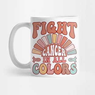 Fight Cancer In All Color Feather Breast Cancer Awareness Mug